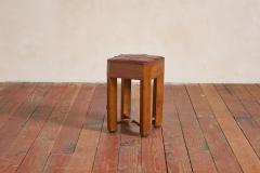 1930s French Oak and Leather Stool - 4612189