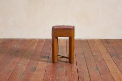 1930s French Oak and Leather Stool - 4612193