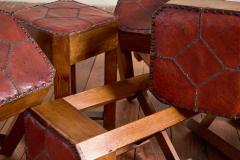 1930s French Oak and Leather Stool - 4612201
