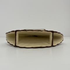 1930s French Signed Henriot Quimper Faience Yellow Fan Breton Man Woman Decor - 4414530