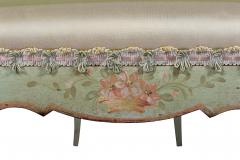 1930s Italian Painted Bench in Silk Upholstery - 1874669