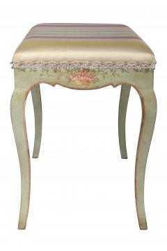 1930s Italian Painted Bench in Silk Upholstery - 1874670