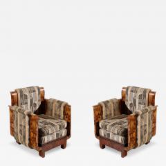 1930s Italian exceptional pair figural radical di noce poltrona chairs - 4627061