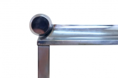1930s Modernist Chromed Art Deco Bar Cart with Mirrors and Cylindrical Handles - 2746226