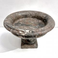 1930s Neoclassical Italian Carved Red Levanto Marble Tazza Bowl with White Veins - 3700715