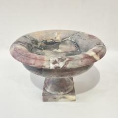 1930s Neoclassical Italian Carved White Grey Purple Black Breccia Marble Bowl - 2397638