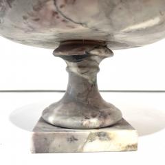 1930s Neoclassical Italian Carved White Grey Purple Black Breccia Marble Bowl - 2397643