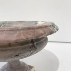 1930s Neoclassical Italian Carved White Grey Purple Black Breccia Marble Bowl - 2397644