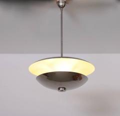 1930s Nickel Chrome Pendant Lamp Functionalism Germany Art Deco - 550910