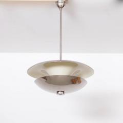 1930s Nickel Chrome Pendant Lamp Functionalism Germany Art Deco - 550913