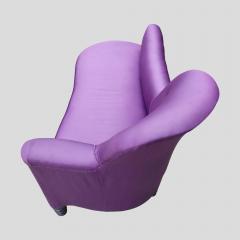 1930s Purple Satin Color Chaise De Lounge Sofa - 3593838