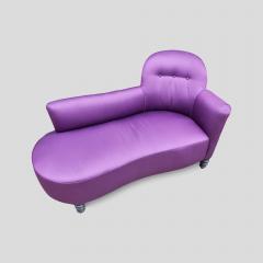 1930s Purple Satin Color Chaise De Lounge Sofa - 3593840