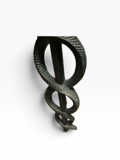 1930s Solide bronze snake andirons - 4811388