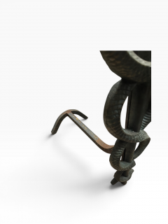 1930s Solide bronze snake andirons - 4811390