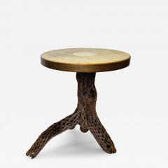 1930s Southwestern Cholla Cactus and Gold Enamel Metal Pedestal Side Table - 4648337