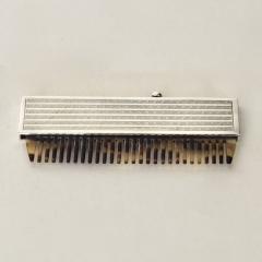 1930s Sterling Silver Retractable Comb with Cabochon Saphire by Collins Cook - 2054678
