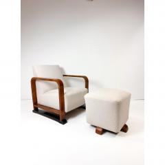 1930s Swedish Art Deco Chair and Ottoman - 4606129