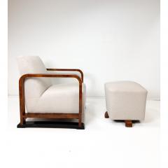1930s Swedish Art Deco Chair and Ottoman - 4606131