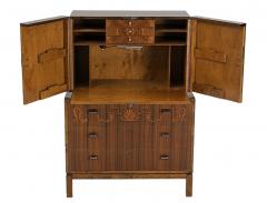 1930s Swedish Grace rootwood inlay bar cabinet - 3451700