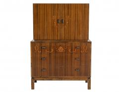 1930s Swedish Grace rootwood inlay bar cabinet - 3451701