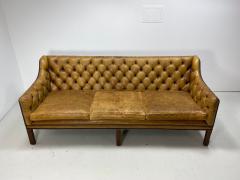 1930s Tufted English Leather Sofa - 2302142