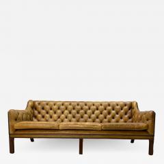 1930s Tufted English Leather Sofa - 2304638