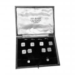1930s Tuxedo Cufflinks Dress Set Mother of Pearl Pearl Gold English - 1225939