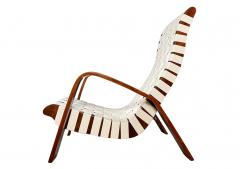 1930s bentwood canvas strap lounge ottoman Czech - 3466368