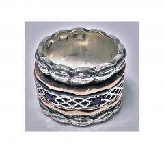 1940 s Gold and Silver Spinner Ring  - 1118566