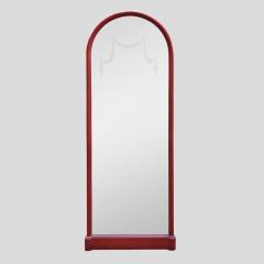 1940 s red lacquered arc mirror - 4092908