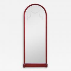 1940 s red lacquered arc mirror - 4101302