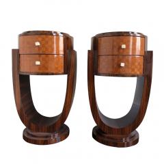 1940S ART DECO BEDSIDE TABLES IN COROMANDEL WOOD LAMINATE - 1913516