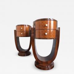 1940S ART DECO BEDSIDE TABLES IN COROMANDEL WOOD LAMINATE - 1914503