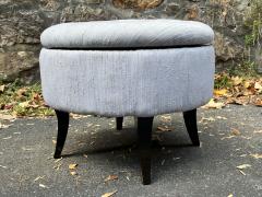 1940S BUTTON TUFTED SWIVELING STOOL WITH FLARED WOOD LEGS - 3355545