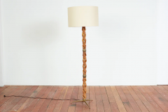 1940S ITALIAN SPIRAL WOOD FLOOR LAMP - 3561546