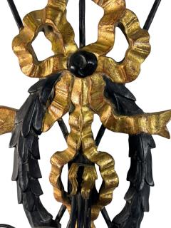 1940S PAIR REGENCY GILT BLACK WOOD BUNDLE OF ARROWS THREE CANDLE WALL SCONCES - 4410288