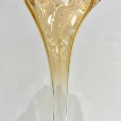 1940s Antique Italian Art Deco Amber Gold Crystal Murano Glass Tall Lily Vase - 4267923