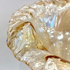 1940s Antique Italian Art Deco Amber Gold Crystal Murano Glass Tall Lily Vase - 4267924