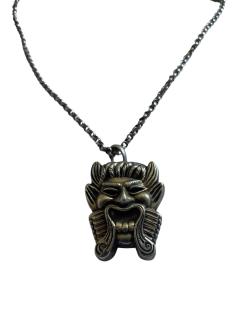 1940s Antiques mask silver necklace - 4721418