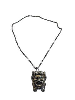 1940s Antiques mask silver necklace - 4721419
