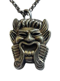 1940s Antiques mask silver necklace - 4721421