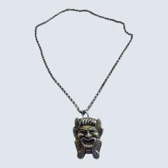 1940s Antiques mask silver necklace - 4727822
