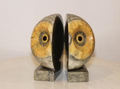 1940s Carved Alabaster Owl Bookends - 956713