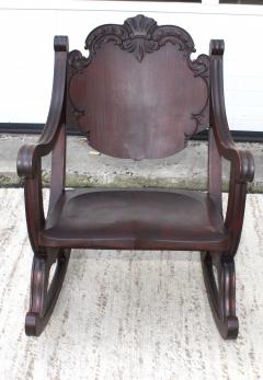 1940s Carved Mahogany Rocking Chair - 1067094