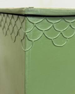 1940s Chinoiserie Celadon Porcelain Foo Dog Lamp Custom Shade - 4385821