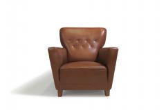 1940s Danish Deco Lounge Chair in Original Leather - 3624260