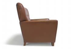1940s Danish Deco Lounge Chair in Original Leather - 3624261