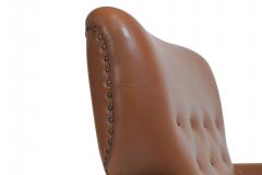 1940s Danish Deco Lounge Chair in Original Leather - 3624263