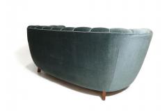 1940s Danish Deco Sofa in Original Blue Mohair - 2933113