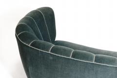 1940s Danish Deco Sofa in Original Blue Mohair - 2933116